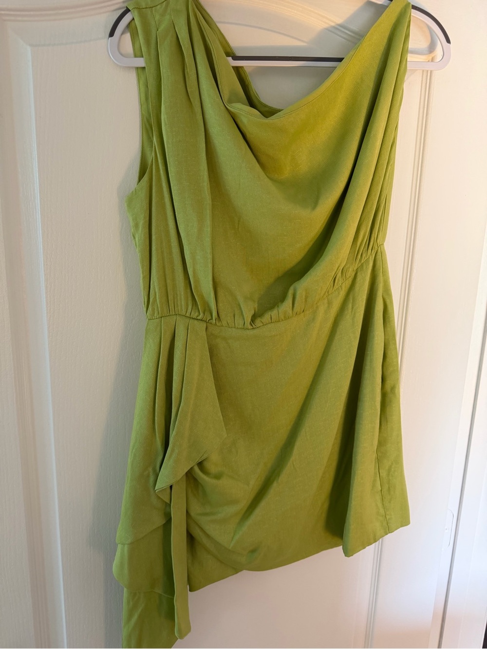 Showpo. Draped Sleeveless Top in Bright Olive Green